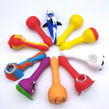 Silicone Odourless Food Grade Silicone Spoon Decorative Glass Bowl Smoking Water Filter Pipes